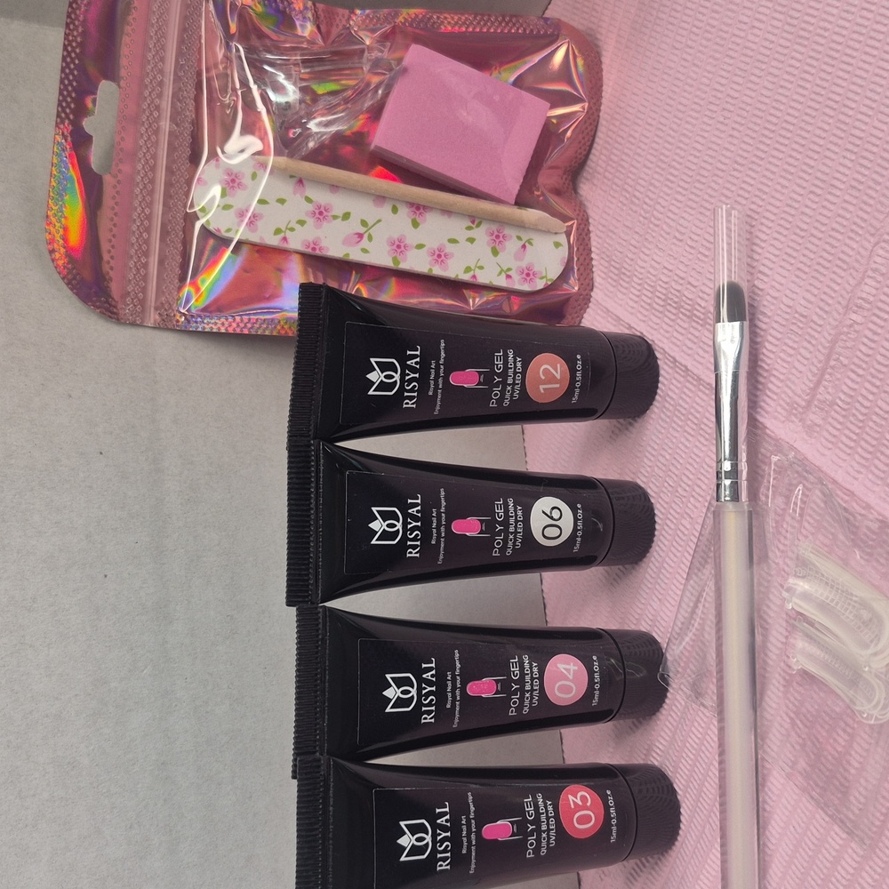 🚨Poly Gel Nail Kit with Brush & Accessories (Kit #1)
